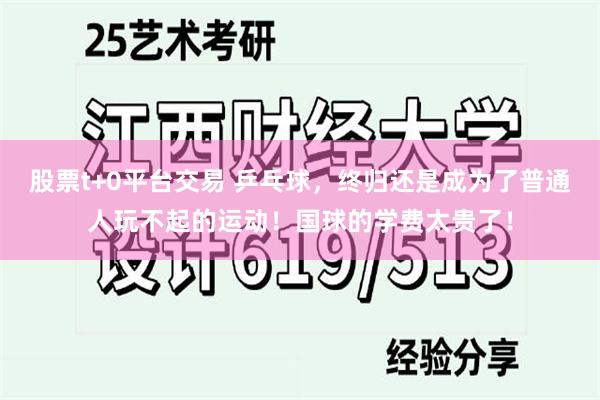 股票t+0平台交易 乒乓球，终归还是成为了普通人玩不起的运动